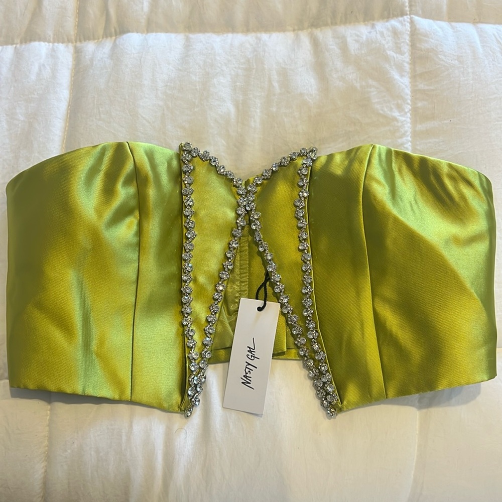 Nasty gal Premium Satin Twill Embellished Bustier